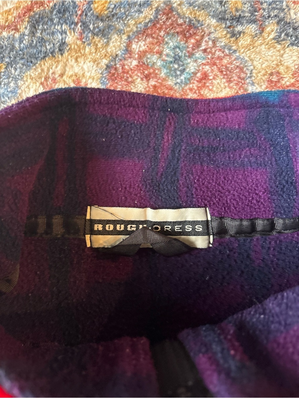 Vintage Roughdress Aztec 1/3 Zip-up Fleece Large - Picture 3 of 5
